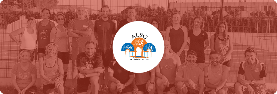 Le groupe d'adhérents et entraîneurs du club ALSG Athlétisme