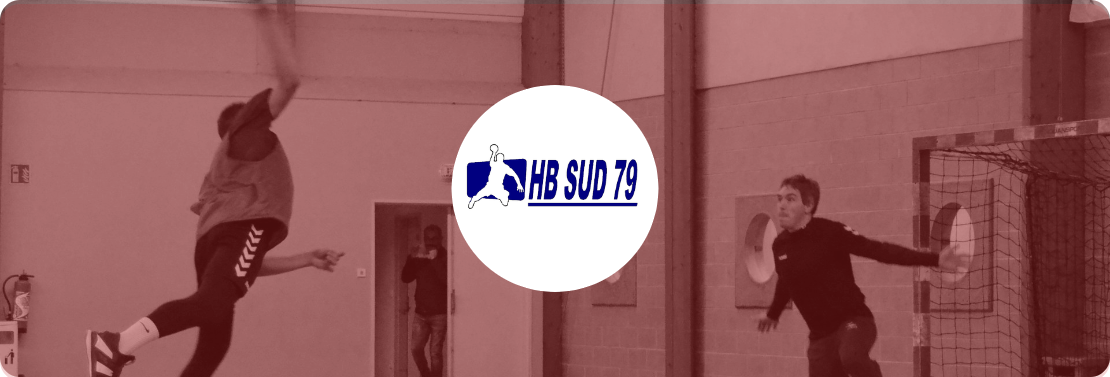 Des joueurs du Club HB Sud 79 en action lors d'un match de handball